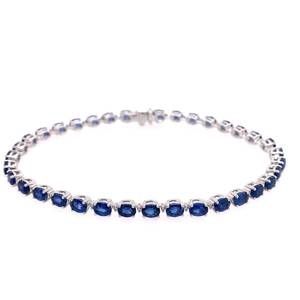 NEW NORMANI women's oval tennis bracelet in sapphire